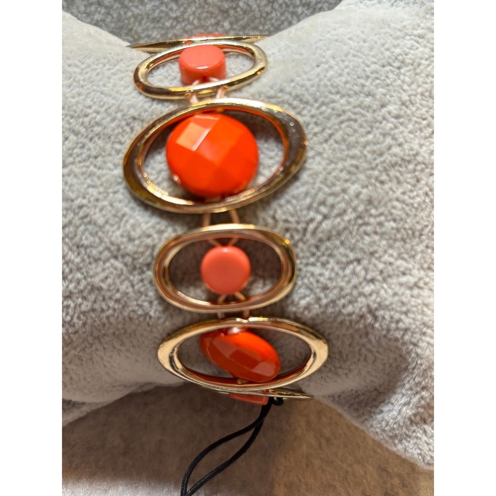 #60. Orange Cabochon Stretch Bracelet